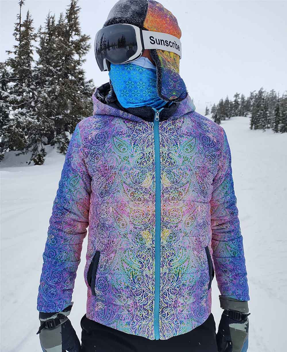 Pastel Paisley Hooded Puffer Jacket