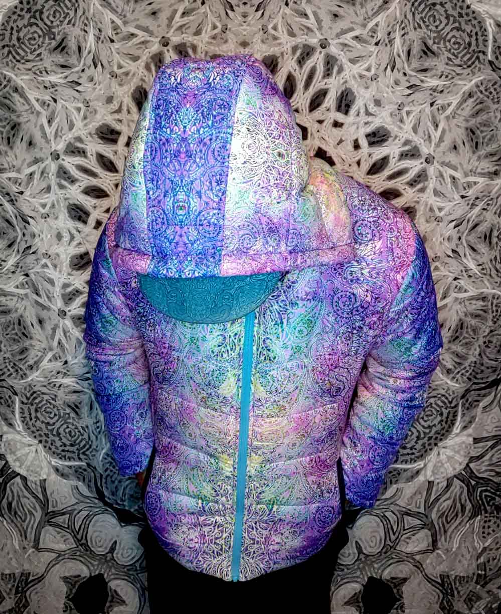 Pastel Paisley Hooded Puffer Jacket