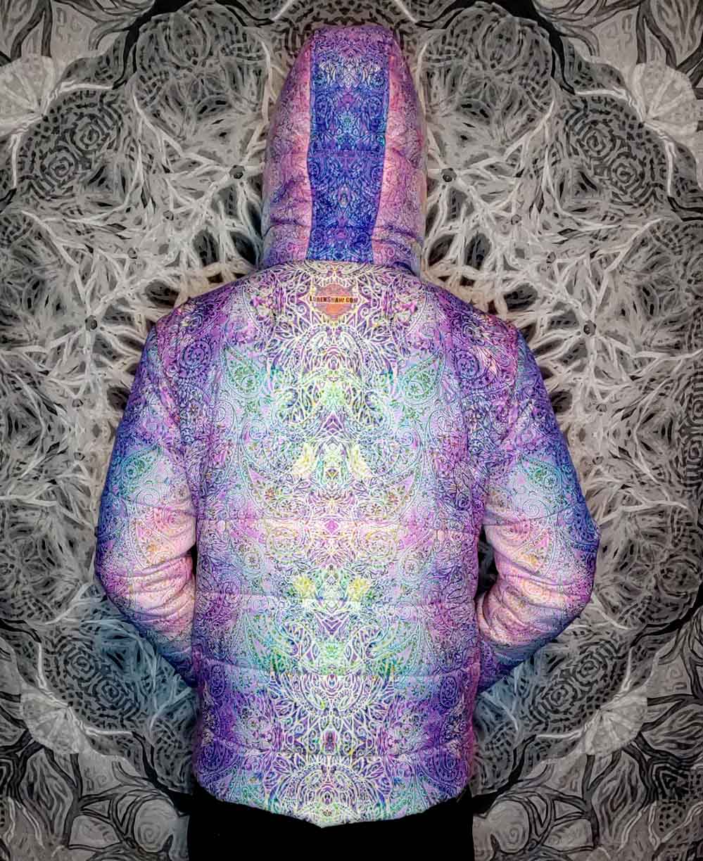 Pastel Paisley Hooded Puffer Jacket