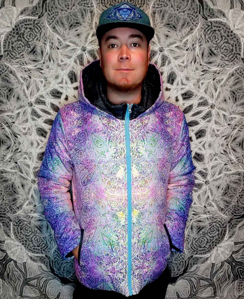 Pastel Paisley Hooded Puffer Jacket