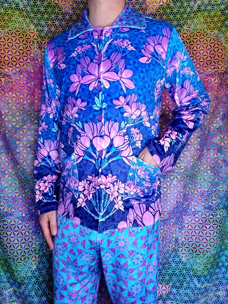 Plumeria Tesseract Velvet Lounge Suit