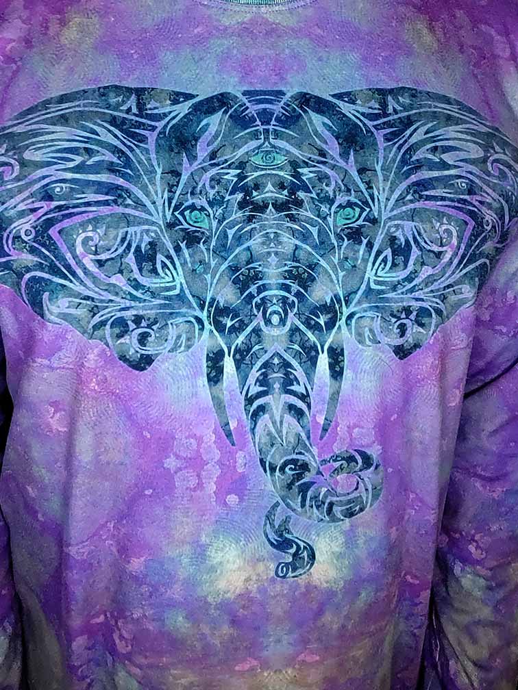 Purple Elephant Cotton Long Sleeve Tee