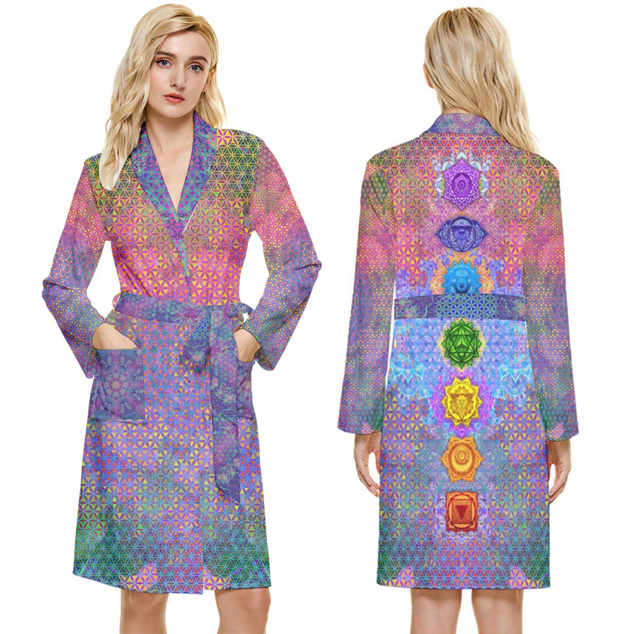 Rainbow Chakra Velvet Robe