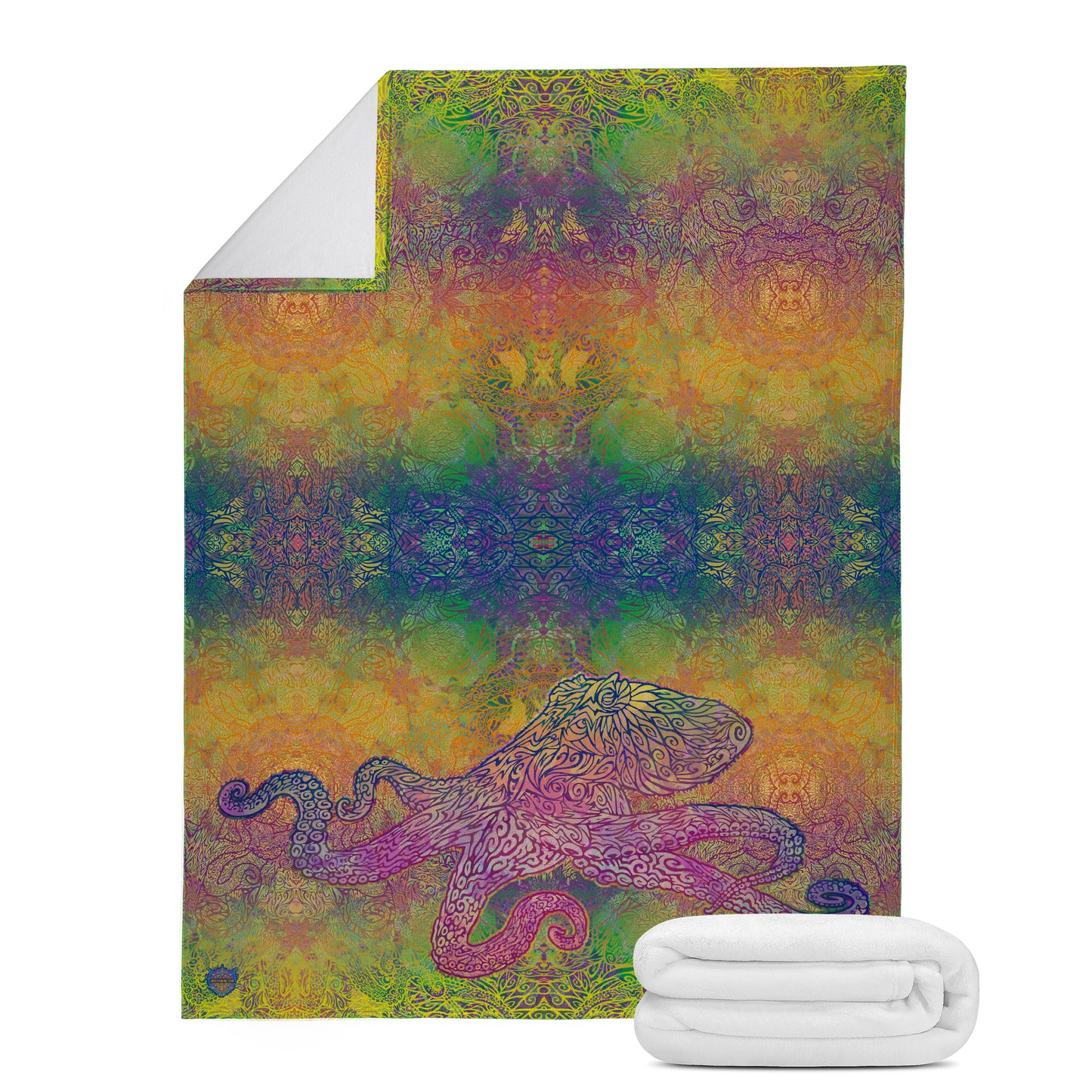 Rainbow Octopus Micro Fleece Blanket